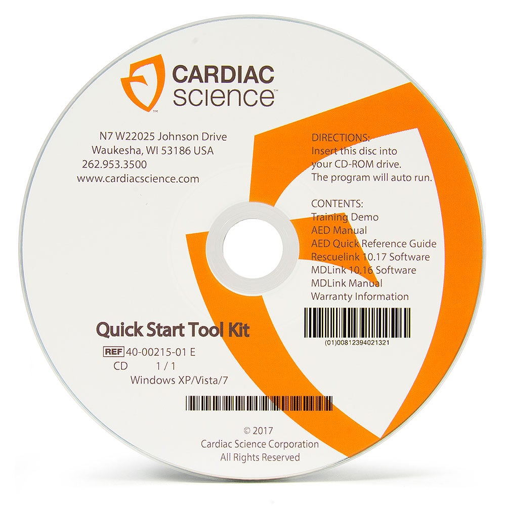 Cardiac Science Powerheart AED G3 Plus Quick Start CD Toolkit