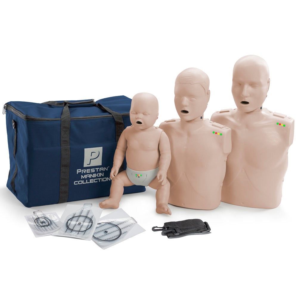 PRESTAN Collection Medium Skin Manikins with CPR Monitor